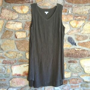 Pure Jill Sleeveless V-Neck Dress in Olive